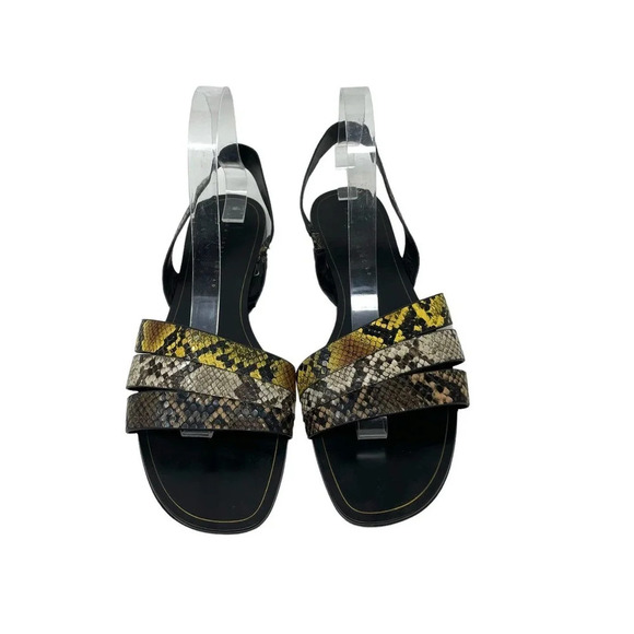 Zara Animal Print Flat Sandals w/ Multicolored Straps Size 40 / US 9.5 - Picture 2 of 8